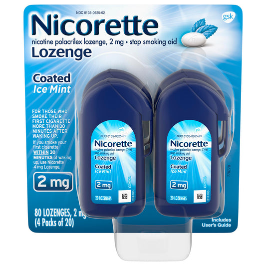 Nicorette 2mg Coated Nicotine Lozenges Ice Mint (80 Ct)