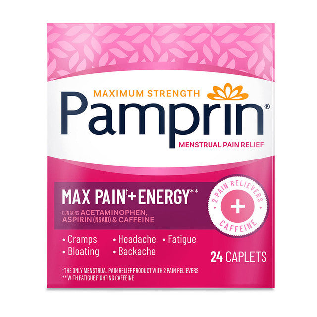 Pamprin Maximum Strength Menstrual Pain Relief Caplets, 24 Ea