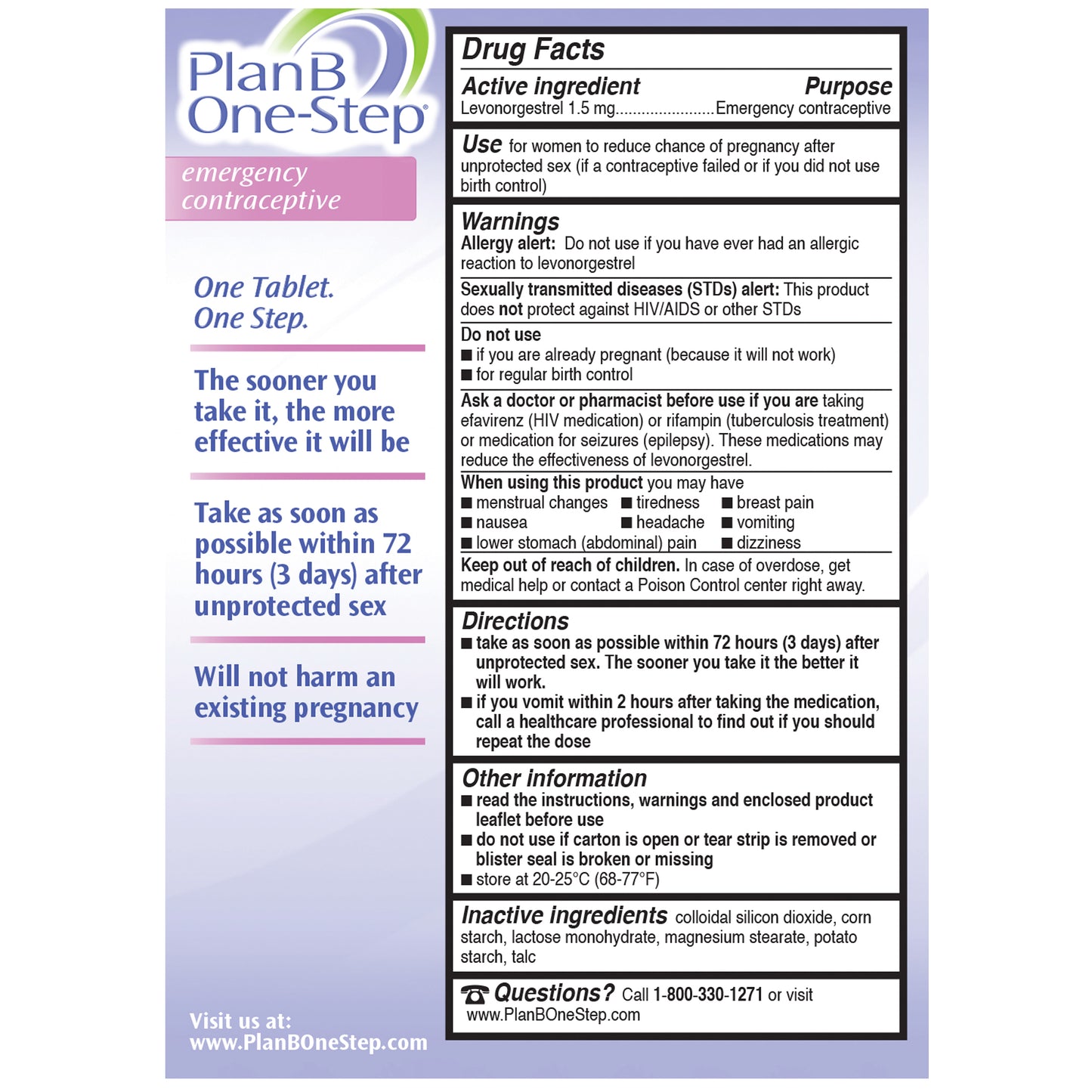 Plan B One-Step Emergency Contraception