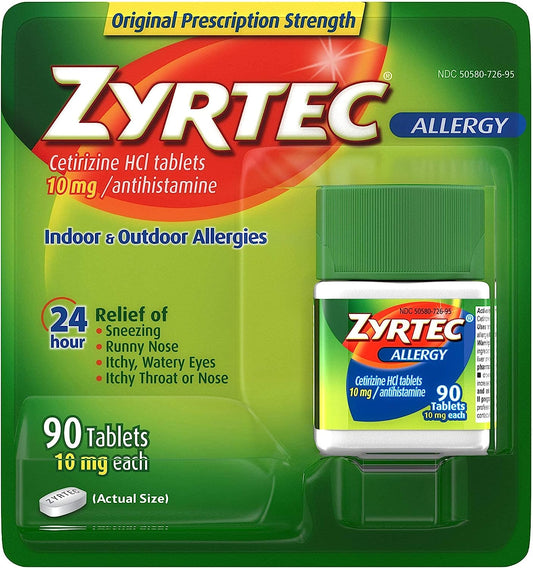 Zyrtec 24 Hour Allergy Relief Tablets - 10mg, 90 ct