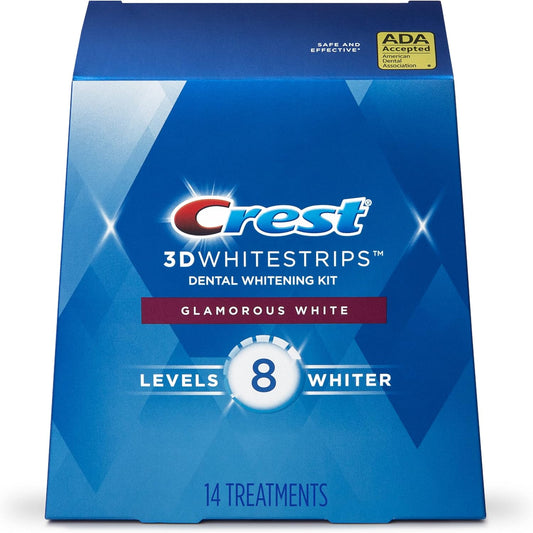 Crest 3D Whitestrips, Glamorous White, Teeth Whitening Strip Kit, 28 Strips (14 Treatment)