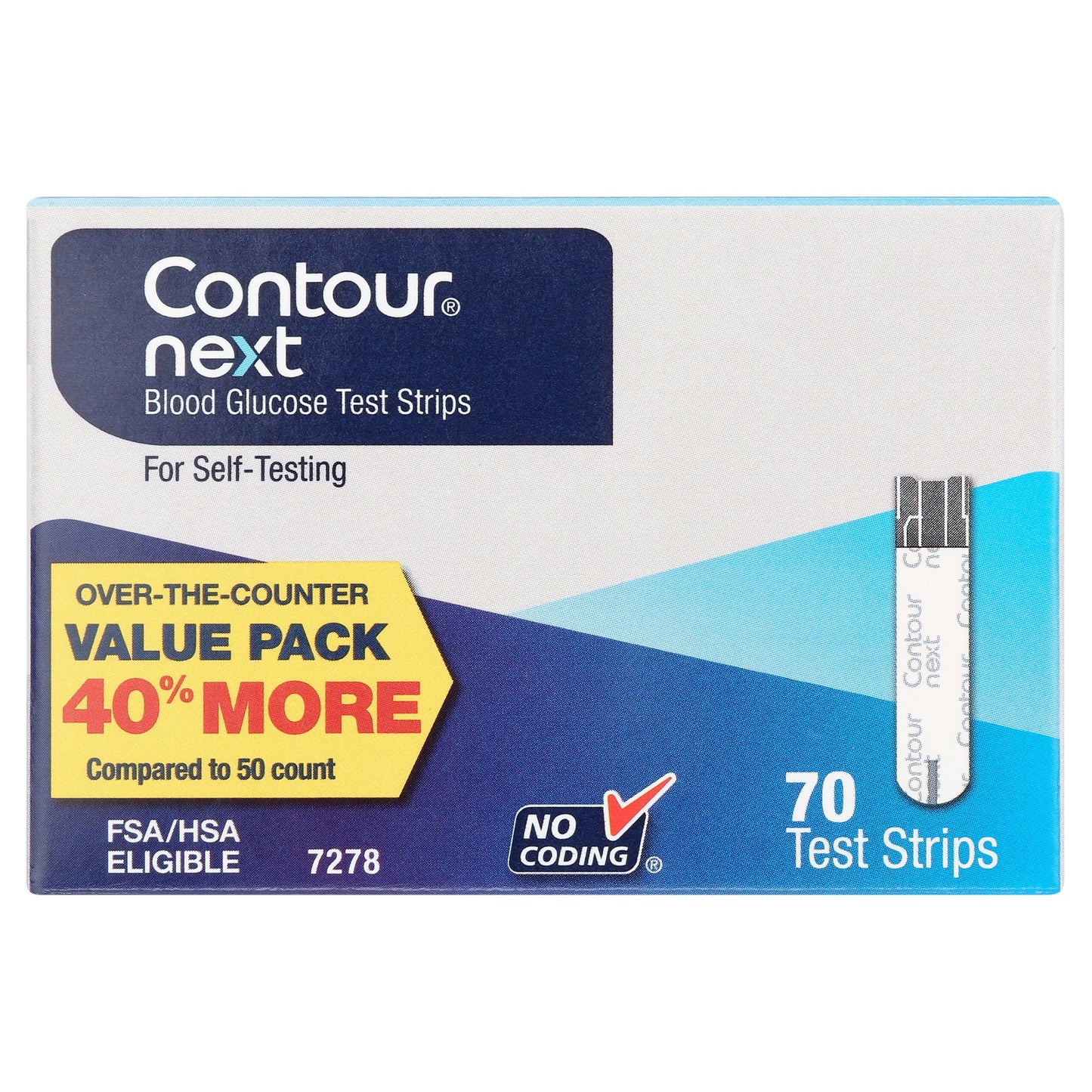 Contour Next Blood Glucose Test Strips, 70 Ct