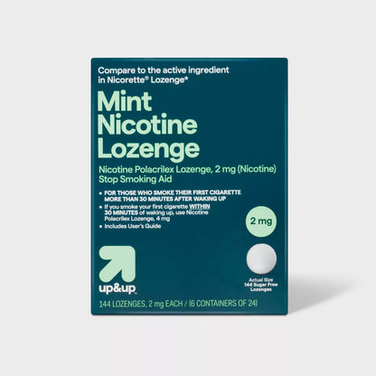 Nicotine 2mg Lozenge Stop Smoking Aid - Mint - 144ct- up&up