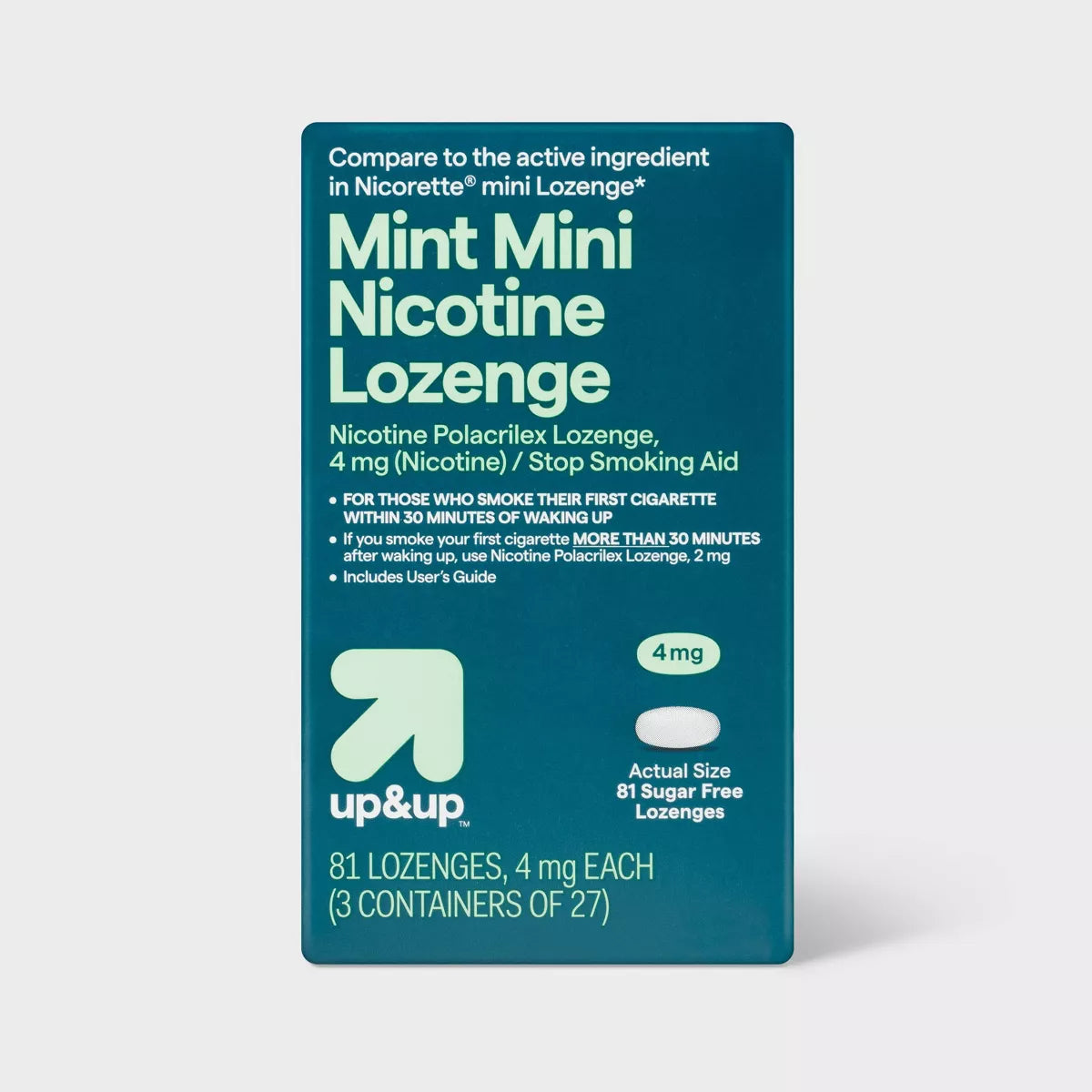 Nicotine 4mg Mini Lozenge Stop Smoking Aid - Mint - up&up