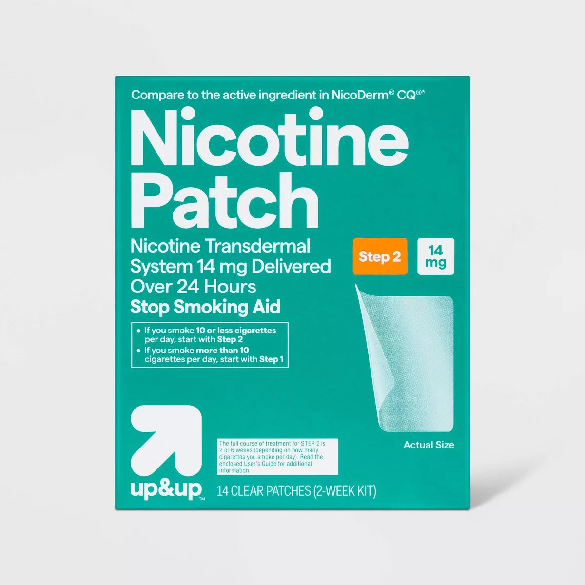 Nicotine Stop Smoking Aid Clear Patches Step 2 - 14ct - up&up™