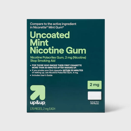 Nicotine 2mg Gum Stop Smoking Aid - Mint Flavor - 170ct - up&up