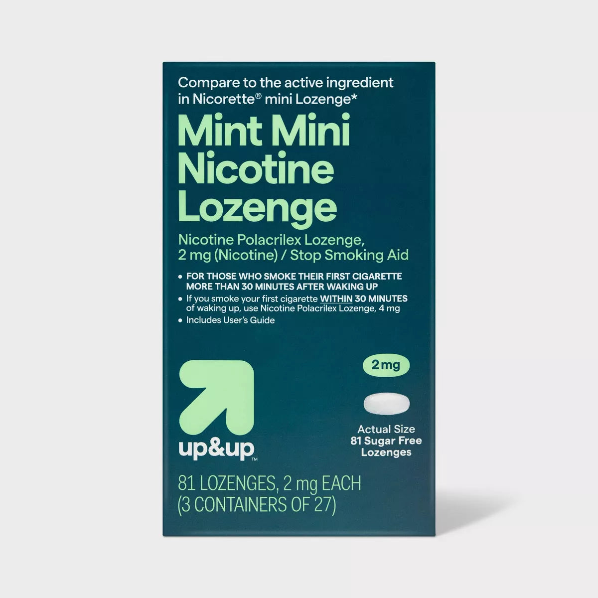 Nicotine 2mg Mini Lozenge Stop Smoking Aid - Mint - up&up