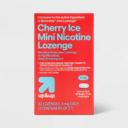 Nicotine 4mg Mini Lozenge - Cherry Ice - 81ct - up&up