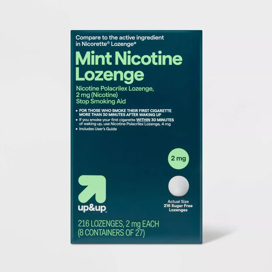 Nicotine 2mg Lozenge Stop Smoking Aid - Mint - 216ct - up&up