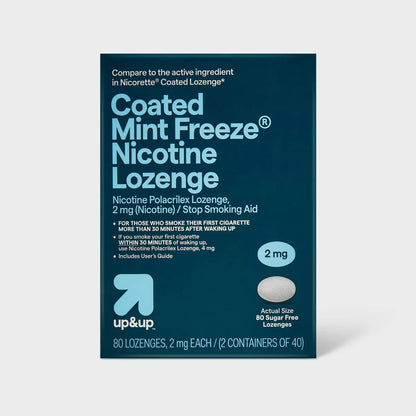 Nicotine 2 mg Mini Coated Lozenge Mint - 80ct - up&up