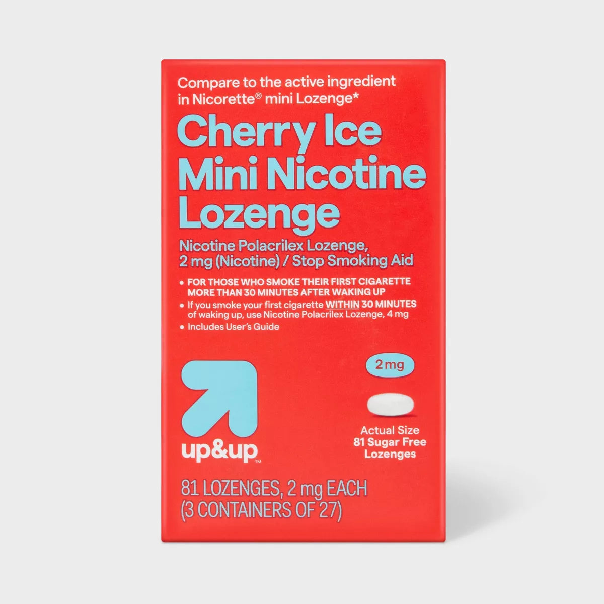 Nicotine 2mg Mini Lozenge - Cherry Ice - 81ct - up&up