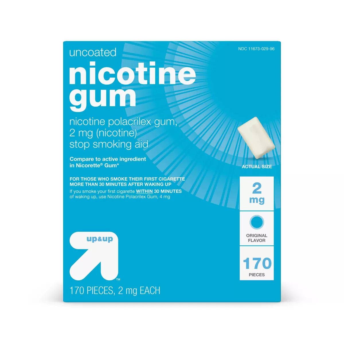 Nicotine 2mg Gum Stop Smoking Aid - Original Flavor - Count 170ct - up&up