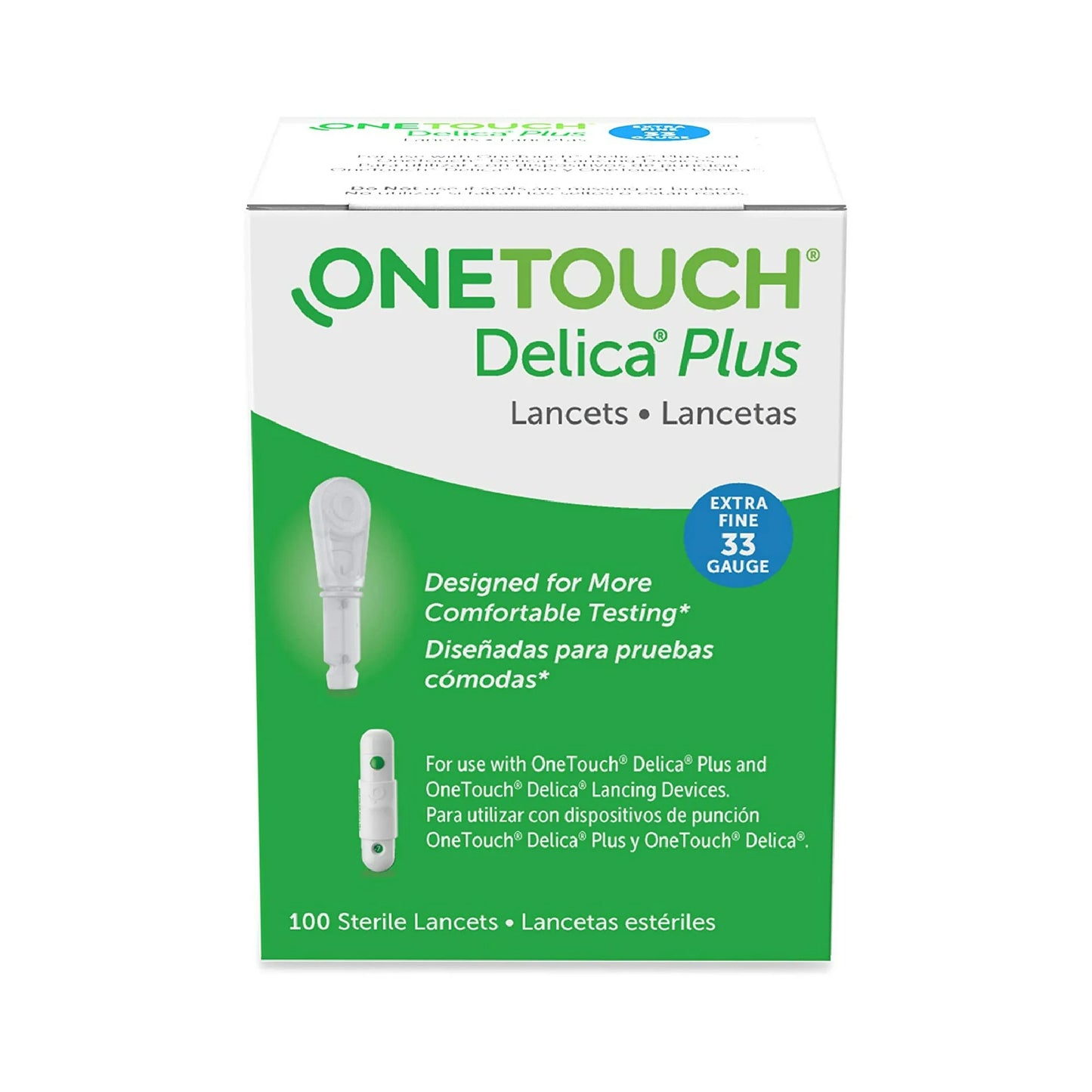 OneTouch Delica Plus Lancets Extra Fine 33-Gauge Lancets  100 Count