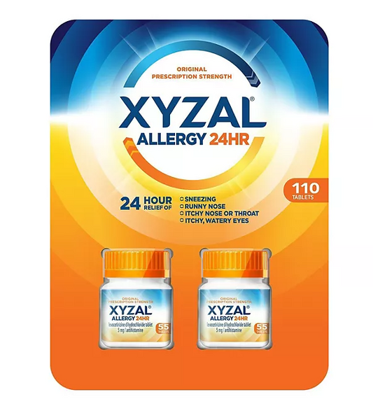 Xyzal 24-Hr. Allergy Relief Tablets 55 ct./pk., 2 pks.