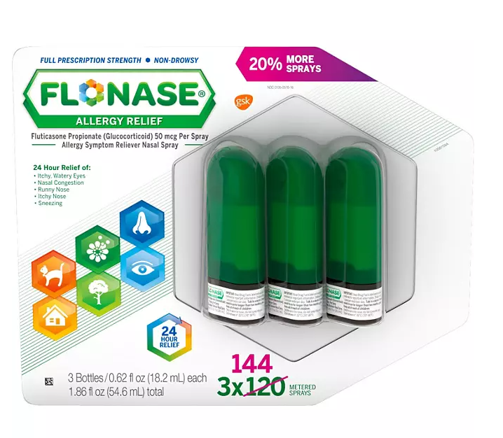 FLONASE Allergy Relief Nasal Spray 144 sprays per bottle, 3 ct.