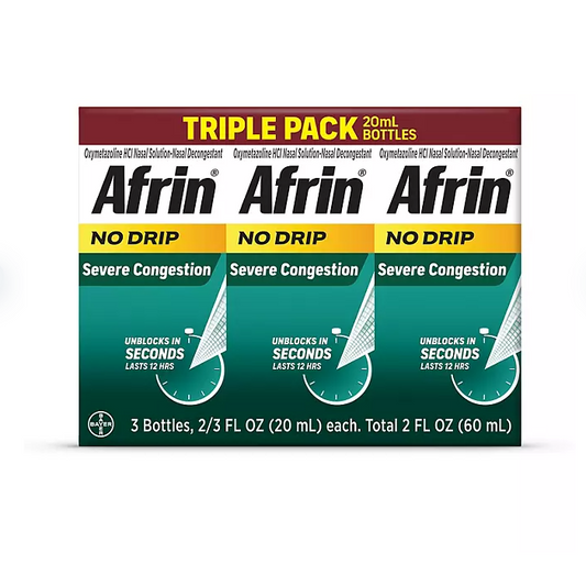 Afrin No-Drip Severe Congestion Nasal Spray 20 ml./pk., 3 pack.